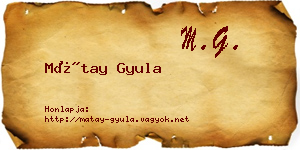 Mátay Gyula névjegykártya